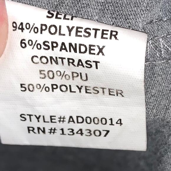 Lumiere Faux Leather White & Gray Shirt Dress - Picture 3 of 4